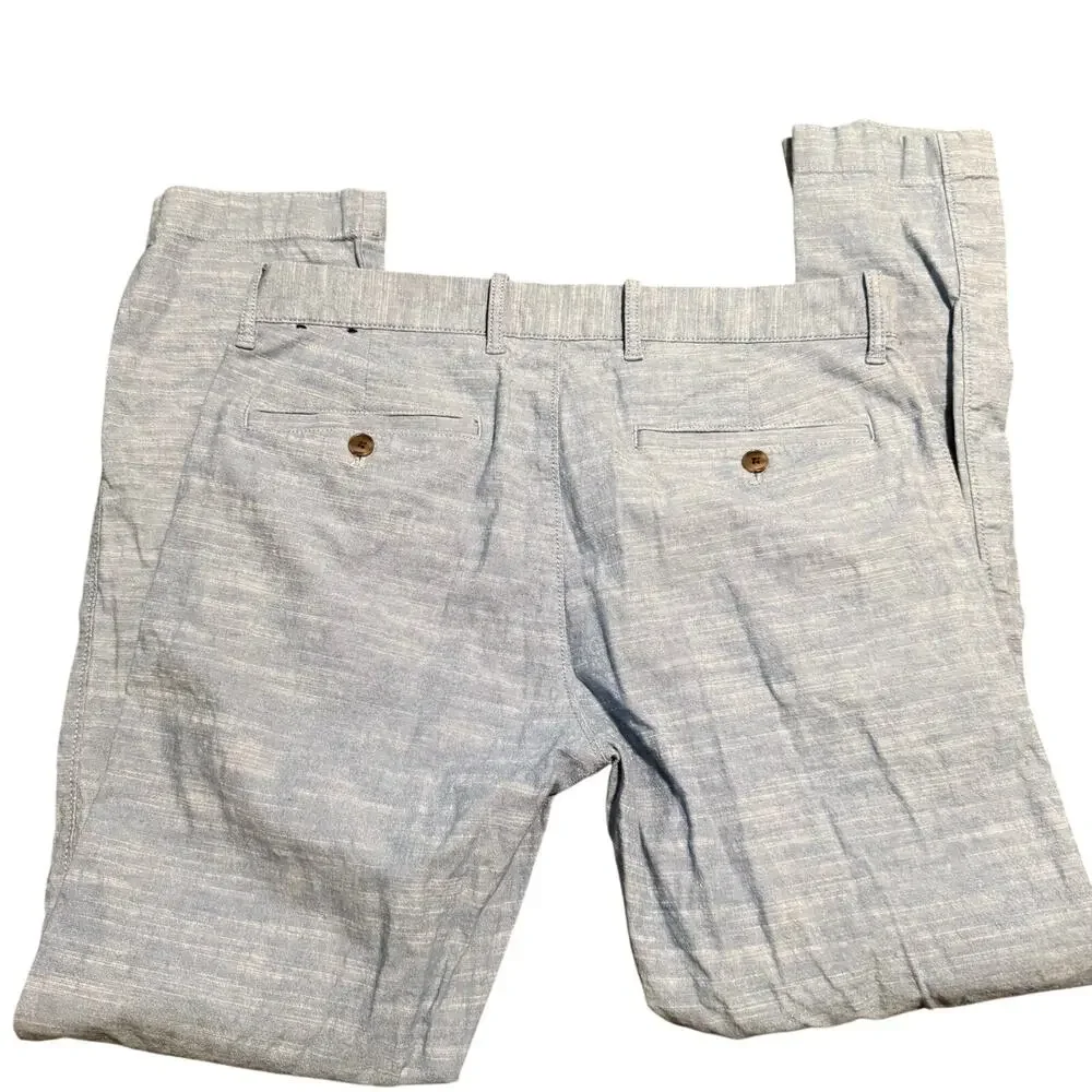 J.Crew Flex Slim Chinos, Light Blue Slub Texture, Men's Size 31x30